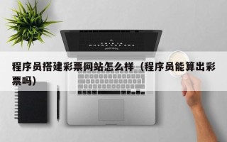 兴安盟程序员搭建彩票网站怎么样（程序员能算出彩票吗）